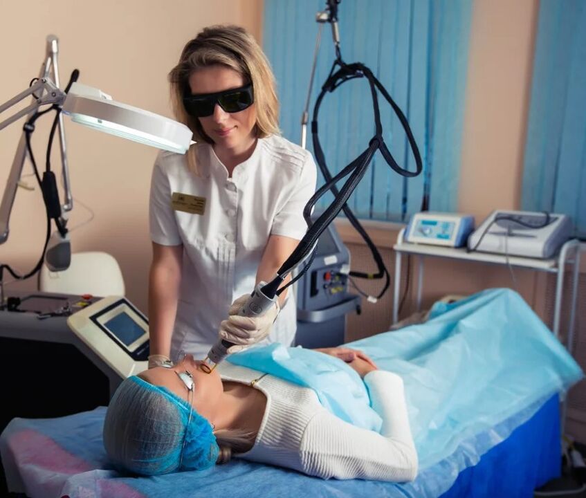 Aparello láser para o rexuvenecemento facial